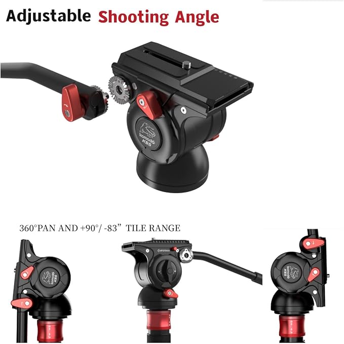 IFOOTAGE Cobra 3 A150S Strike Monopod with Fluid Head,59" Camera Monopod with Pedal Locking Control,One-Step Rapid Height Adjustment,Professional Photography Monopod(A150S&Komodo K5S)