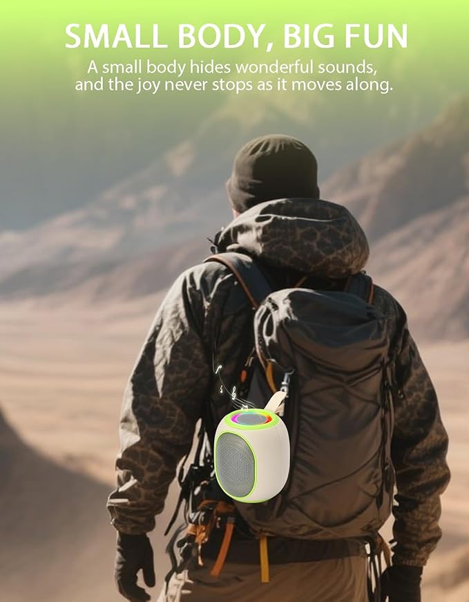 WS-338 Mini Bluetooth Replica Speaker β Portable HD Sound with LED Ring Light, Built-in Microphone, USB/TF Support, Surprise Gift for Music Lovers(Beige Green)