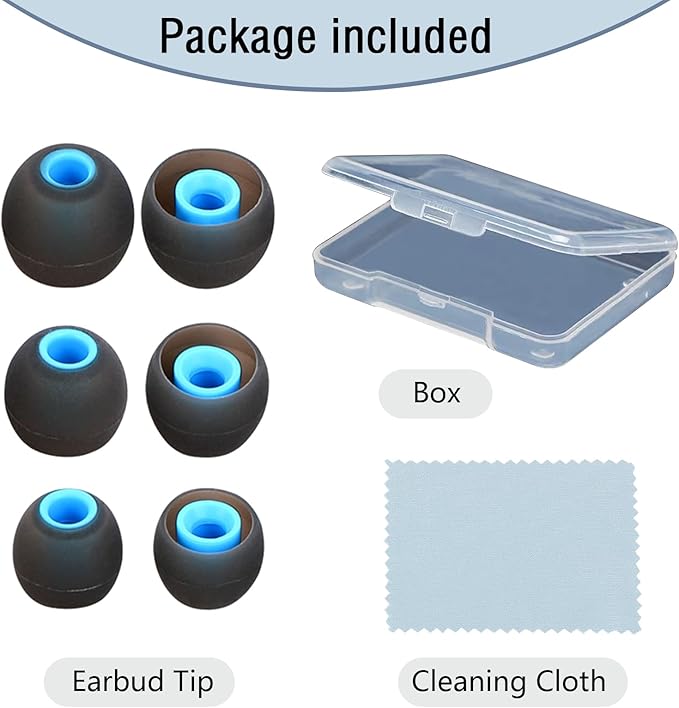 Silicone Replacement Earbud Tips Earbud Covers Fit for in-Ear Headphones (Inner Hole 3.8mm -5.1mm) Earbud Replacement Tips Earbud Rubber Tips 9 Pairs S/M/L