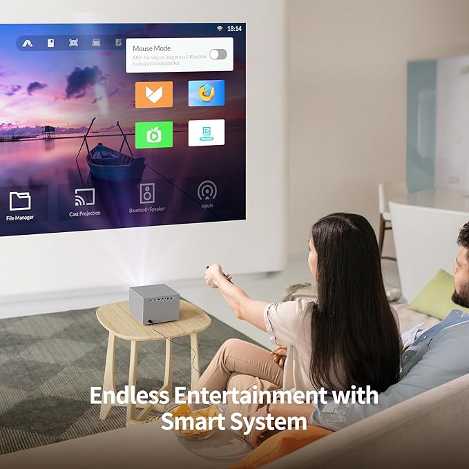 1600ANSI Lumens DLP Projector, WEMAX Vogue 100, 4K Home Theater Projector with WiFi and Bluetooth, Native 1080p HDR10, 200" Display, Dolby Audio, 125% Rec.709, Auto Focus Keystone