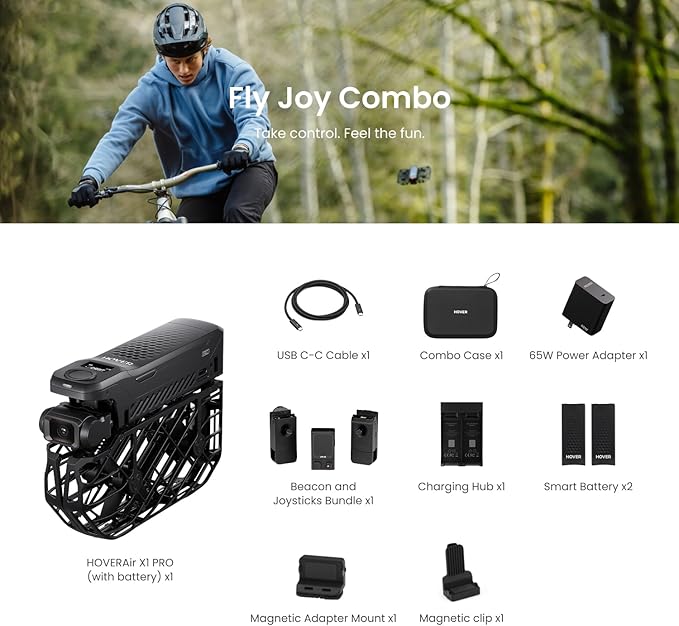 X1 PRO 4K Action Flying Camera, Foldable Drone with Camera with 42 KM/H Follow Speed, 10+ Fully Automatic Flight Modes, Fly Anywhere with OmniTerrain, SmoothCapture 2.0(Fly Joy Combo)