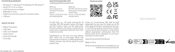 IRIScan Visualizer Webcam Document Camera v7:4K UltraHD-13MP,4in1,Free Readiris PDF OCR,visualizer,Scanner A3,Portable Scanner,Web Conferencing,Distance Learning,AI Micro,Led,USB,WinMac