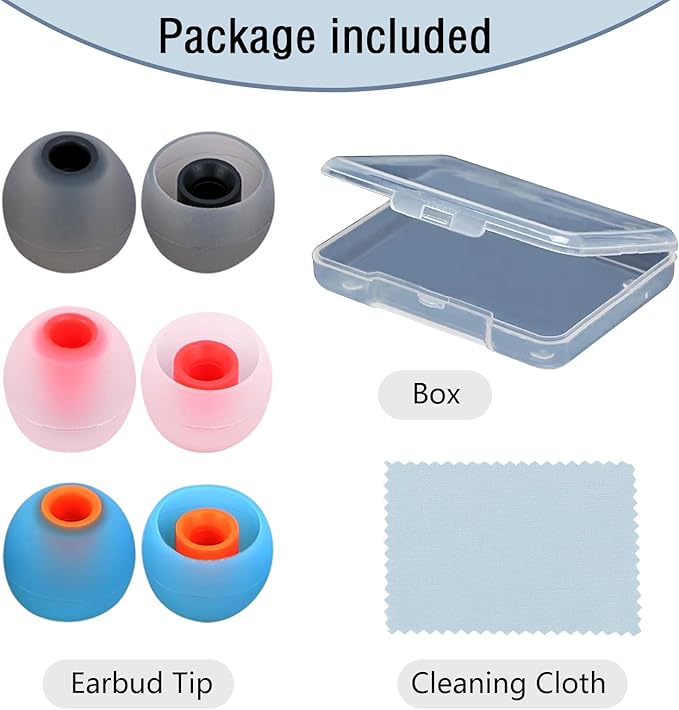 Earbud Replacement Tips Silicone Earbud Tips Earbud Covers Fit for in-Ear Headphones (Inner Hole 3.8mm -5.1mm) Ear Tips Earbud Rubber Tips 9 Pairs S/M/L