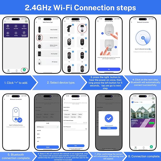 1080p WiFi Security Camera with Solar Panel, Battery Powered, Pan Tilt, AI Motion Detection, Night Vision, 2-Way Talk, IP65, Cloud Storage (Sold Separately), 2.4GHz WiFi Only