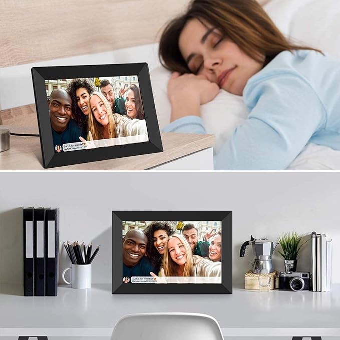 32GB FRAMEO 10.1 Inch Smart WiFi Digital Photo Frame 1280x800 IPS LCD Touch Screen, Auto-Rotate Portrait and Landscape, Built in 32GB Memory, Share Moments Instantly via Frameo App from Anywhere