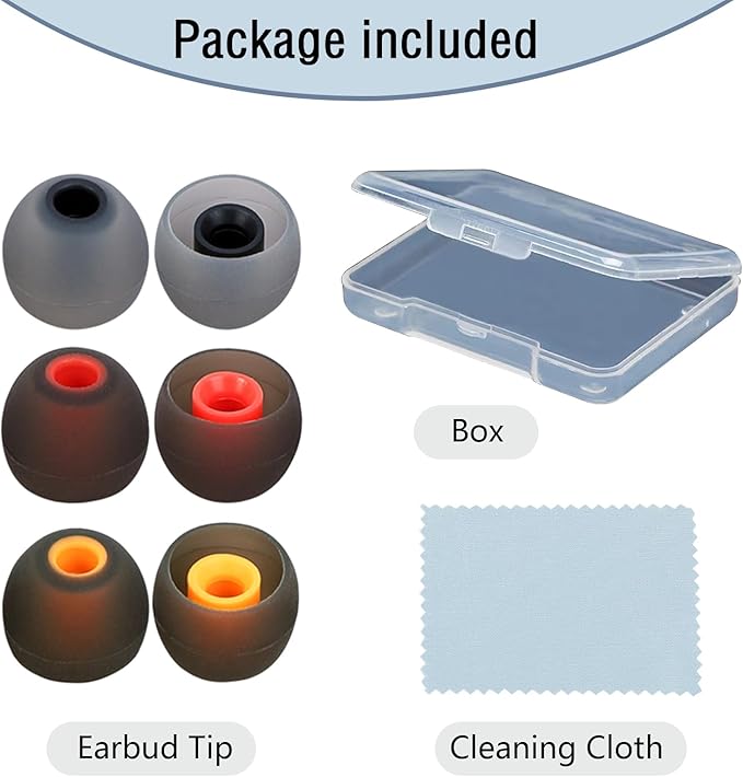 Silicone Replacement Earbud Tips Earbud Covers Ear Tips Fit for in-Ear Headphones (Inner Hole 3.8mm -5.1mm) Earbud Replacement Tips 9 Pairs