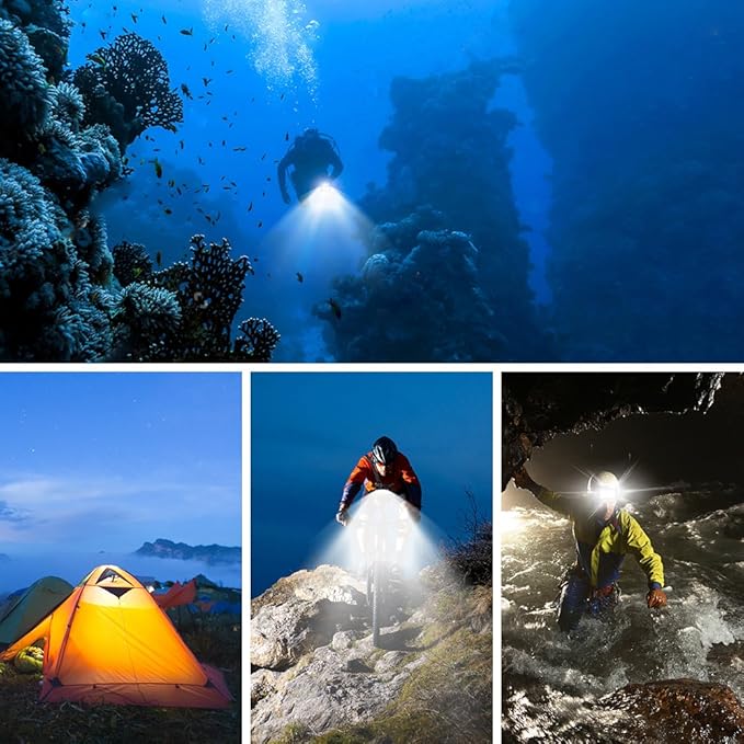 Suptig Underwater Lights Dive Light 84 LED High Power Dimmable Waterproof LED Video Light Waterproof 164ft(50m) for Gopro Canon Nikon Pentax Panasonic Sony Samsung SLR Cameras Black