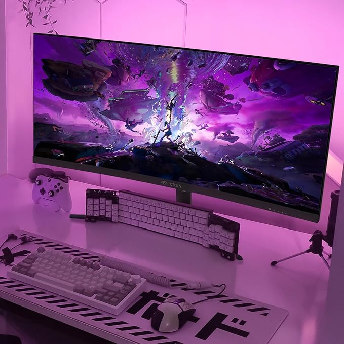 CRUA 30" Curved Gaming Monitor, 165Hz/200Hz Computer Monitor, WFHD(2560 * 1080P) 1500R VA Screen, 120% sRGB PC Monitors Support AMD FreeSync, Wall Mount Install(HDMI, DP)- Black