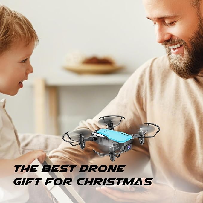 X300C Mini Drone with Camera 720P HD FPV, RC Quadcopter Foldable Drone With Altitude Hold, 3D Flip, Headless Mode, Gravity Control and 2 Batteries, Gifts for Kids, Adults, Beginner (Blue)