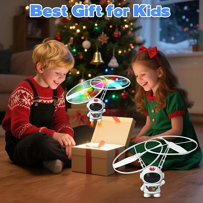 Drones for Kids 8-12 Birthday, Mini Robot Infrared Induction Flying Drone,LED Helicopter Flying Ball Toys for Kids Boys Indoor Outdoor Games (Astronaut)