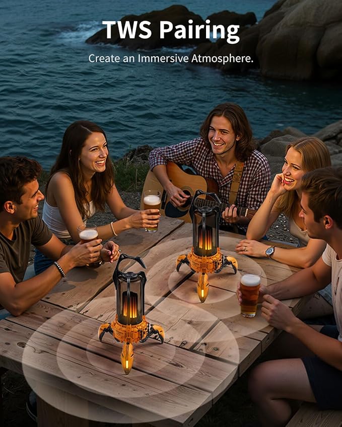 Gravastar Supernova Portable Bluetooth Speaker, LED Table Lamp Speaker, 9H Playtime, TWS Pairing, Wireless Speakers fo Party/Outdoor/Camping/Gifts