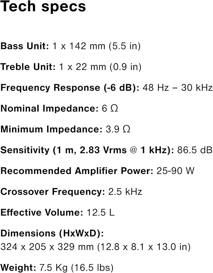 Q Acoustics 3030c Bookshelf Speakers Pair Claro Walnut - 2-Way Reflex Enclosure Type, 5.5" Bass Driver, 0.9" Tweeter - Stereo Speakers/Passive Speakers for Home Theater Sound System