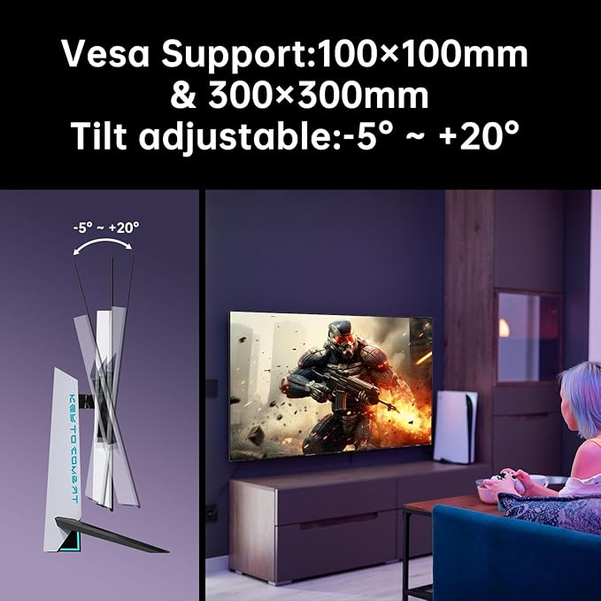 KTC 42 Inch 4K OLED Gaming Monitor, 0.1ms GTG 138Hz, 134% sRGB, 4-Side Frameless, Type-C 90W, Speakers,Remote, Freesync G-Sync, DP/HDMI/USB, VESA, Ultrawide OLED Monitor for Gaming(Without Base)