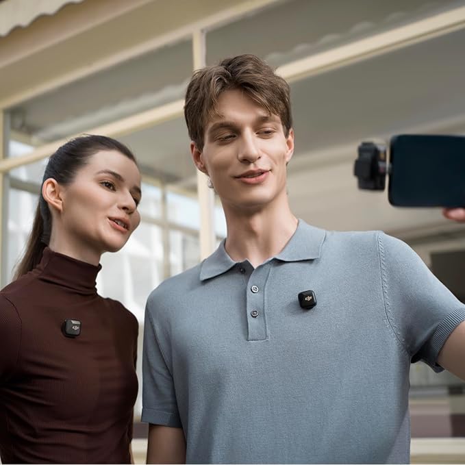 DJI Mic Mini (2 TX + 1 RX), Detail-Rich Audio, Wireless Lavalier Microphone for Camera/Android, 2-Person Vlog, Team Production