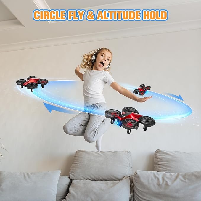 Drones for Kids,Drrntr Mini Drone - Kids Drone with 3D Flip, Auto Hovering,Rc Drone for Kids 8-12 with Headless Mode, 2 Batteries - Indoor Quadcopter,Flying Toys Gifts for Boys and Girls