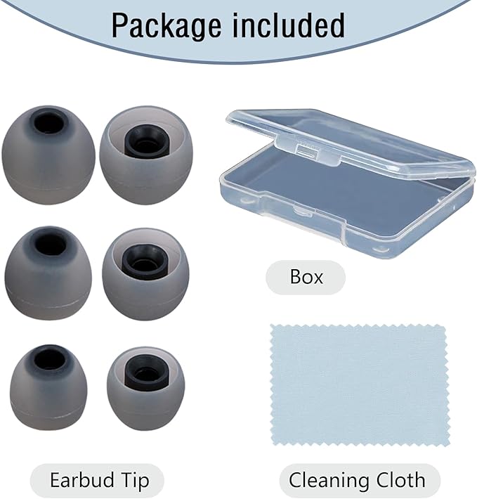 Silicone Replacement Earbud Tips Earbud Covers Fit for in-Ear Headphones (Inner Hole 3.8mm -5.1mm) Earbud Replacement Tips Ear Tips 9 Pairs