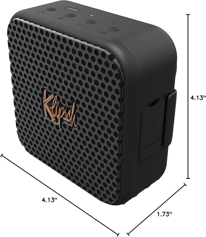 Klipsch The Austin Portable Bluetooth Speaker with a 1.5" Full Range Driver, IP67 dust and Waterproof Rating, 12 Hours of Playtime for a Premium Live Concert Experience