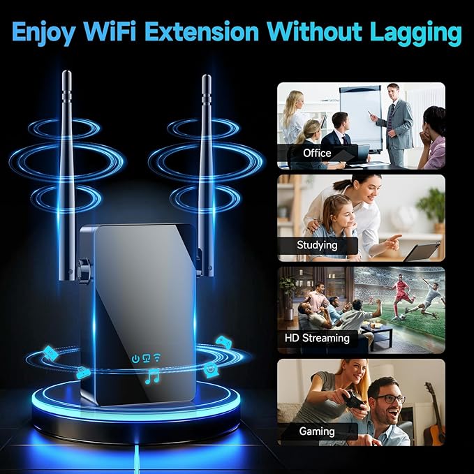 2025 WiFi Extender Signal Booster, New Gen Internet Booster for Home, 4X Faster, Covers up to 10,000 sq.ft, Wi-Fi Repeater with Ethernet Port, Wireless Long Range Amplifier, Easy Setup (White)