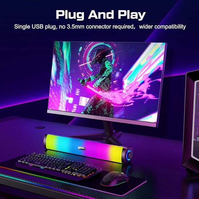 Computer Speakers for Desktop, Gaming Speakers with Touch Lights PC Speakers with Surge Clear Sound, USB Powered for Computer Desktop PC Laptop Monitor