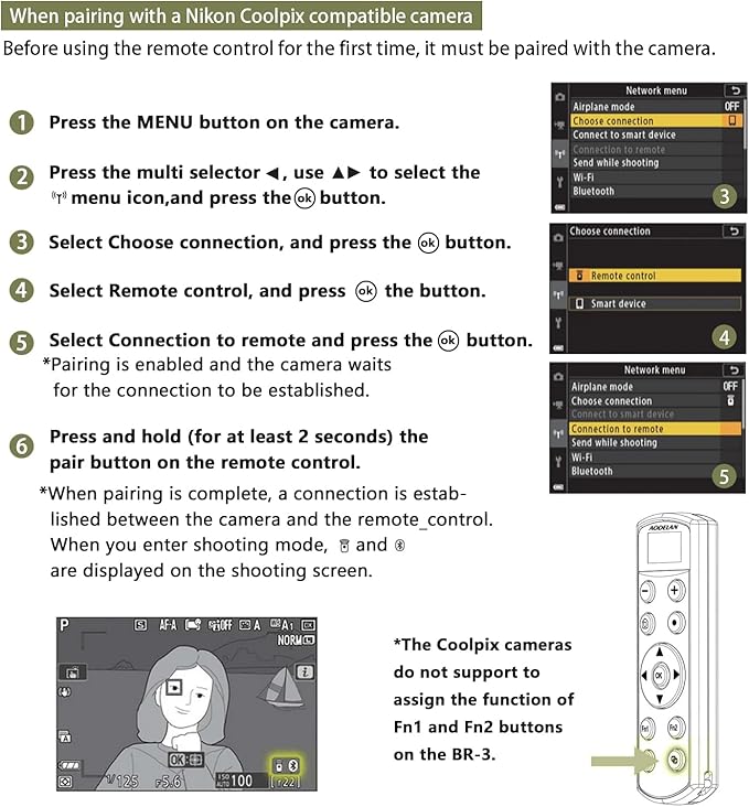 for Nikon Camera Tripod with Rechargeable Shutter Release,AODELAN Shooting Grip Wireless Remote Control Handle for COOLPIX P1000, P1100, P950, B600, A1000, Z50, Z30, Z fc, Z6 II, Z7 II,Z5,Z50 II