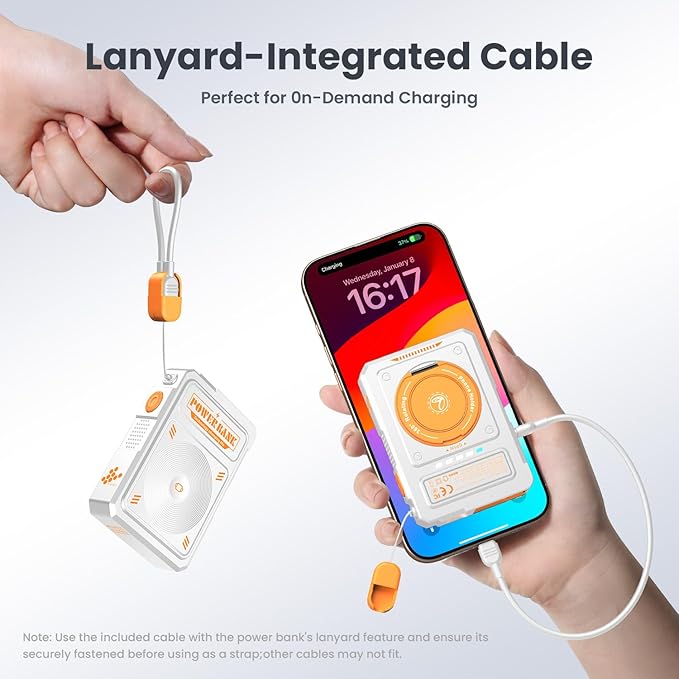 for Magsafe Battery Pack 10000mAh,5-in-1 Magnetic Power Bank Built in AC Plug,Magnetic Wireless Portable Charger for Apple Watch,22.5W Fast Charging Power Bank for iPhone 16 Pro Max/15/14/13/12 Mini