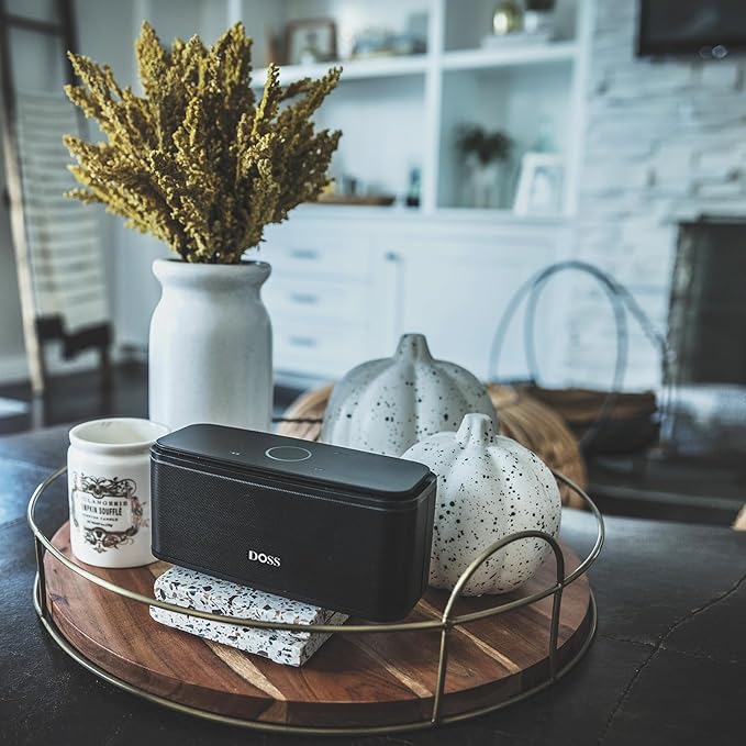 DOSS SoundBox Touch Wireless Bluetooth Speaker with 12W HD Sound and Bass, IPX5 Waterproof, 20H Playtime, Handsfree, for Office, Home, Outdoor, Travel-Upgraded