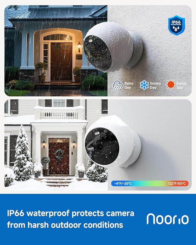 Noorio Security Cameras Wireless Outdoor Magnetic, 1080P Battery Powered Indoor Cameras for Home Security, Smart Motion Detection Outdoor Pet Dog Camera, Free Local Storage MagCam, 2.4G WiFi, B200S