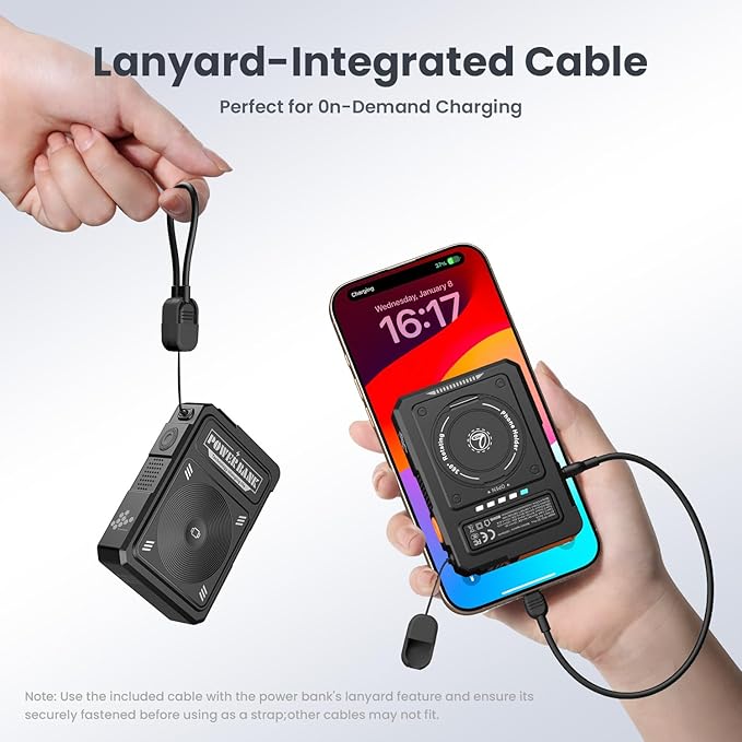 for Magsafe Battery Pack 10000mAh,5-in-1 Magnetic Power Bank Built in AC Plug,Magnetic Wireless Portable Charger for Apple Watch,22.5W Fast Charging Power Bank for iPhone 16 Pro Max/15/14/13/12 Mini