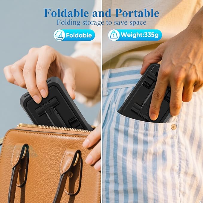 Gifts for Men Women, Cell Phone Stand with Bluetooth Speaker 5.4 and Light, Stereo Sound