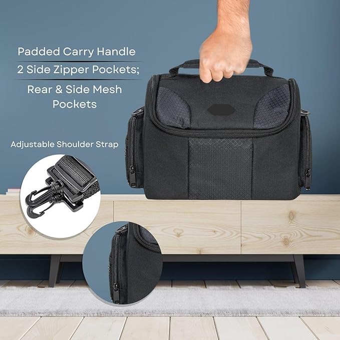 Acuvar Large Camera Bag, Digital Camera Case, Camcorder Bag & Large Camera Equipment Bag for Nikon,Canon,Sony,Olympus,Panasonic,Pentax & Samsung, DSLR Gadget Camera Case, Travel Case For Photographers