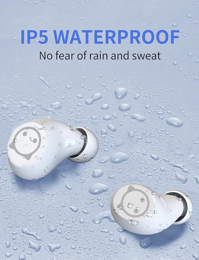 Wireless Earbuds, Wireless Earphones with Microphone, Cartoon Earset with Charging case 32H Playtime,Waterproof,HiFi Stereo in Ear Headphone for Kids Adult