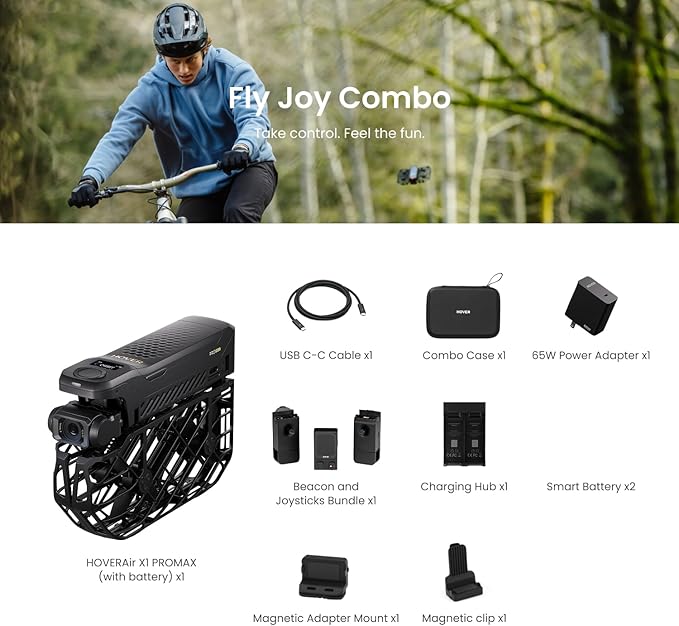 X1 PROMAX 8K Action Flying Camera, Foldable Drone with Camera with 42 KM/H Follow Speed, 10+ Fully Automatic Flight Modes, Fly Anywhere with OmniTerrain, SmoothCapture 2.0(Fly Joy Combo)