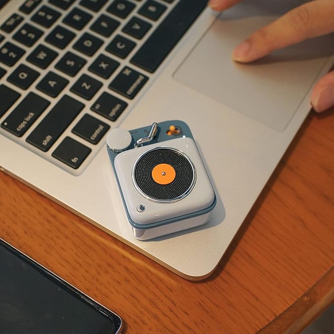 Muzen Mini Bluetooth Speaker, Button Small Cute Portable Metal Retro Wireless Speaker with Loud Volume Great Sound and Portable Lanyard & Gift Bag for Office Classic Vintage Decor