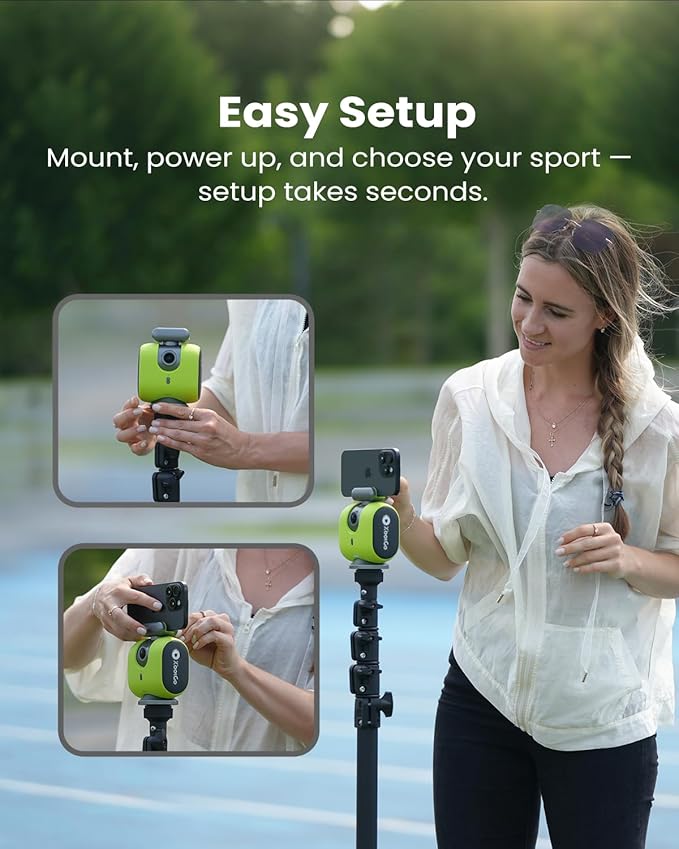 Chameleon AI Auto Sports Action Camera - 4K 60FPS Soccer Camera and Basketball Tracking Camera for Team Sports, Live Streaming, No Subscription, Works with iOS & Android (Lava Graphite)