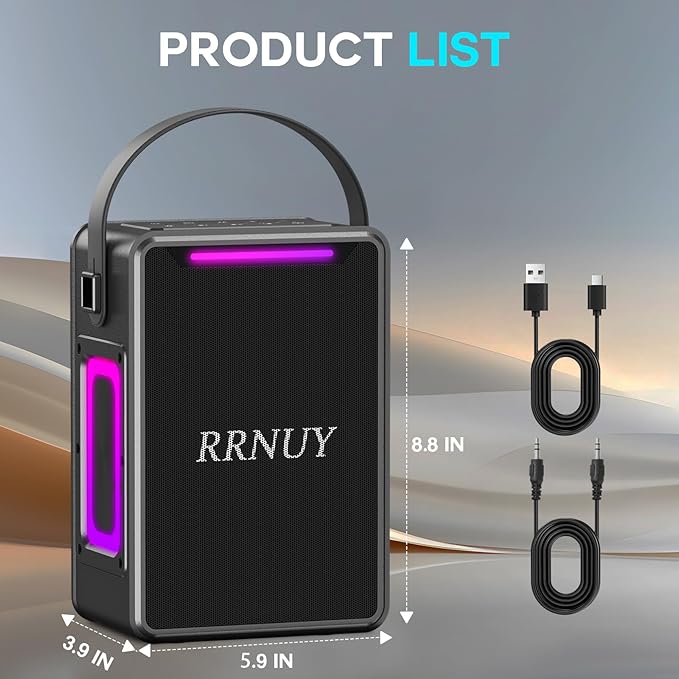 Portable Bluetooth Speaker 60W IPX6 Waterproof Wireless Speakers with Deep Bass, TWS Pairing, DSP Stereo Sound, Led Light, Big Powerful Loud Outdoor Boombox for Home Party Camping Beach