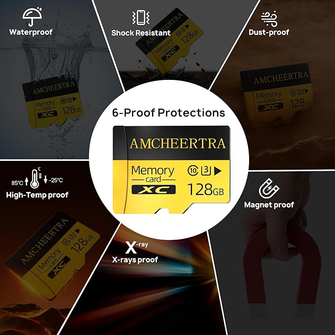 128GB MicroSDXC Memory Card, UHS-I, C10, U3, A2,180MB/s Read, 140MB/s Write, High-Speed MicroSD Card, TF Card for Drones, Action Cameras, Dashcams, Gaming Consoles