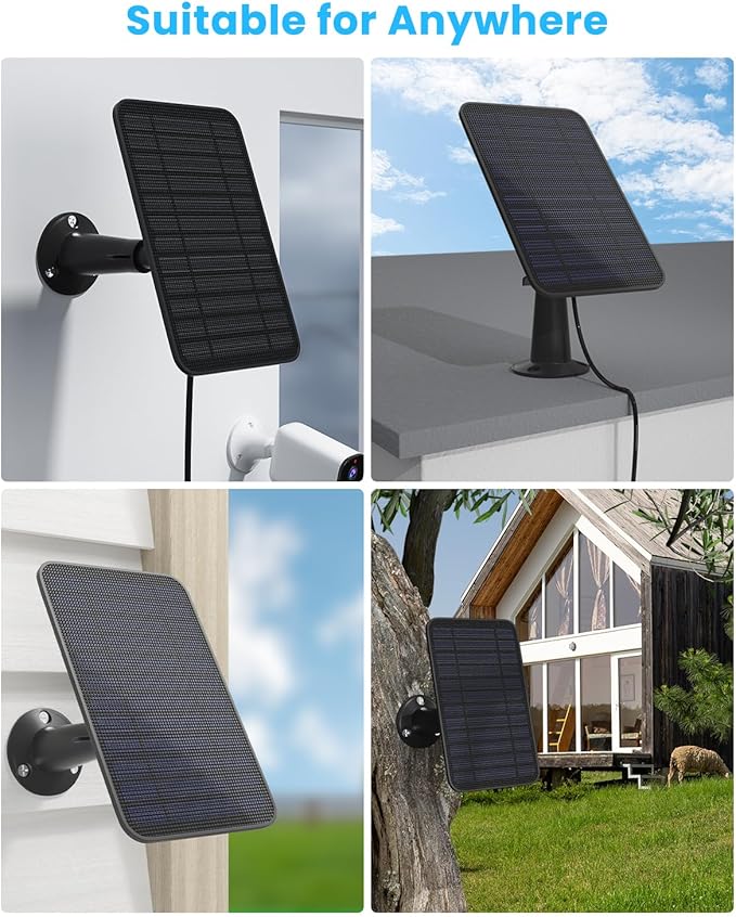 5W Solar Panel Compatible with Blink Outdoor 4(4th Gen)/Blink Outdoor(3rd Gen) XT3 & Blink XT2/XT Camera, Blink Solar Panel Charger with 13.1ft Cable Rubber Plug, IP65 Waterproof, Secure Mount, 2 Pack