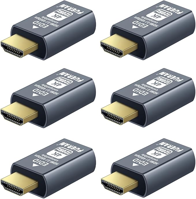 4K 120Hz HDMI 2.1 Dummy Plug – High-Resolution Virtual Display Emulator for PC, VR Headsets & Cryptocurrency Mining EDID Headless Ghost Display Adapter (4K/120Hz-6P)