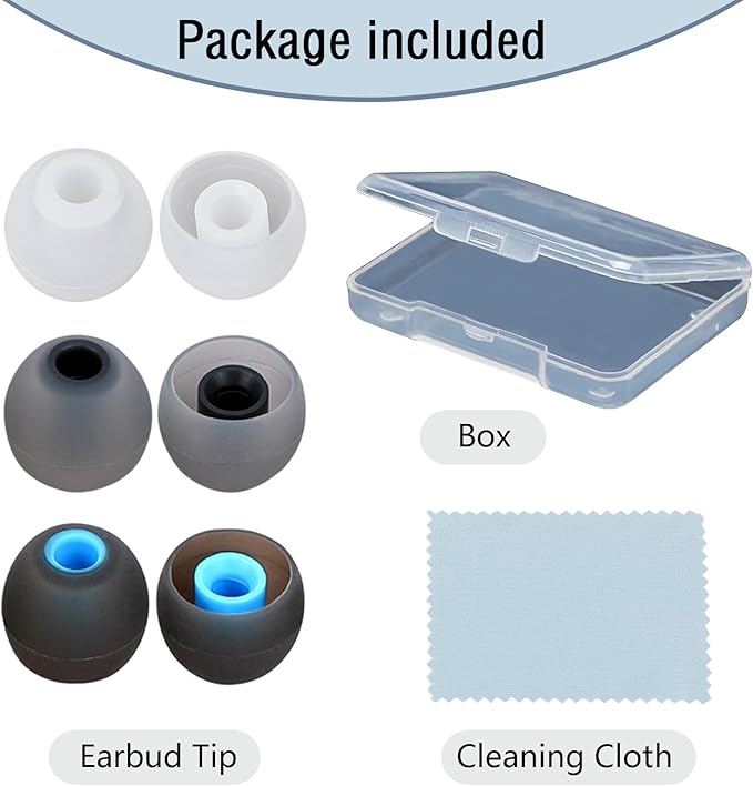 Silicone Earbud Covers - Fit for in-Ear Headphones (Inner Hole 3.8mm -5.1mm) Ear Tips - 9 Pairs S/M/L