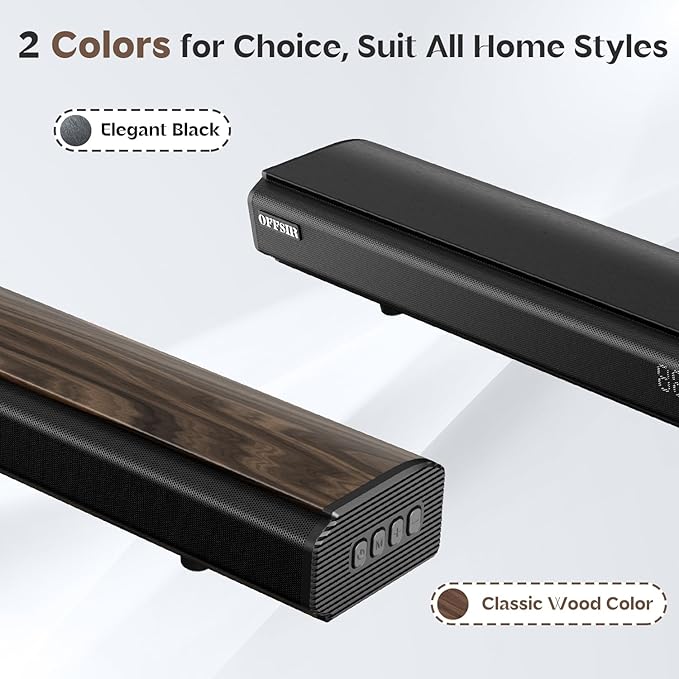 Soundbar, 100Watts-32 Inches Sound Bar for Smart TV, with 6 Built-in Speakers (2 Surround Bass),3EQ Modes, Bluetooth Sound Bar with HDMI(ARC), Optical, AUX, COA and USB Inputs (Wood Color)