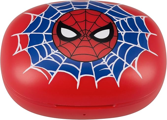 eKids Spiderman Wireless Earbuds with Microphone, Bluetooth Earbuds with Charging Case for Ear Buds, Designed for School, Home, or Travel