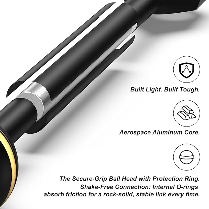 Sea frogs Ball Arm Ball to YS Mount Arm 2.0" Essential Diving Equipment Underwater Photography Gear Lighting System Aluminum Alloy Diving Equipment Accessory Lightweight Arms AM-3