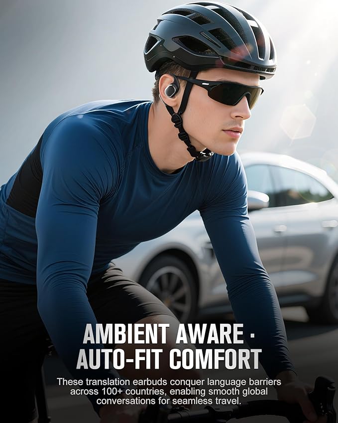 SANSUI AI Translation Earbuds Real Time,6-in-1 Bluetooth 6.0 Language Translator Earbuds,Audifonos Traductores Inglés Español,Translate Ear Buds with 42H Playtime for Travel,Business and Learning