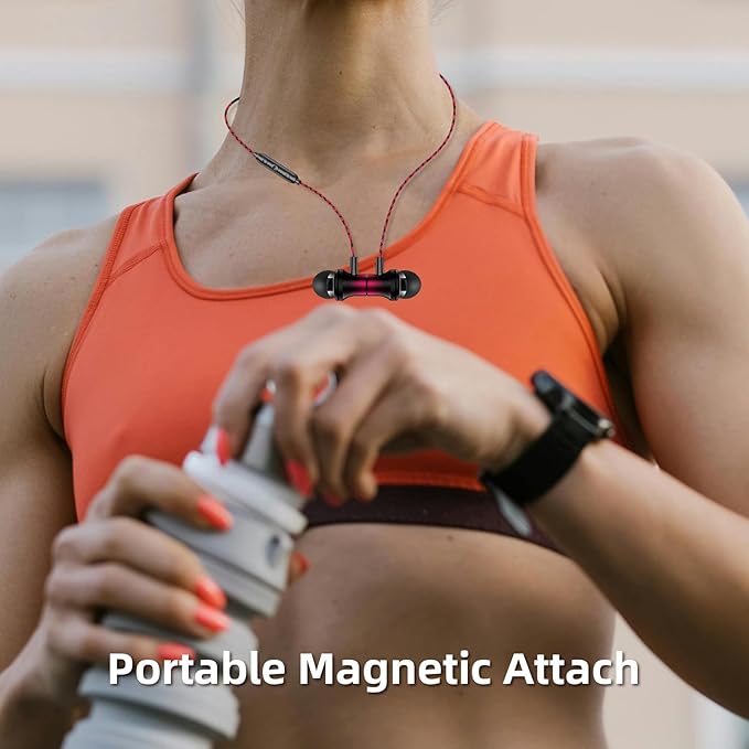 Jiunai Wired Earbuds Mic 3.5 mm Jack in Ear Wired Earphone Magnetic Snap Noise Isolated Corded Ear Bud for iPhone Galaxy A15 A25 iPad Surface Fire CD Player Radio Travel Essential Gradient Black Red