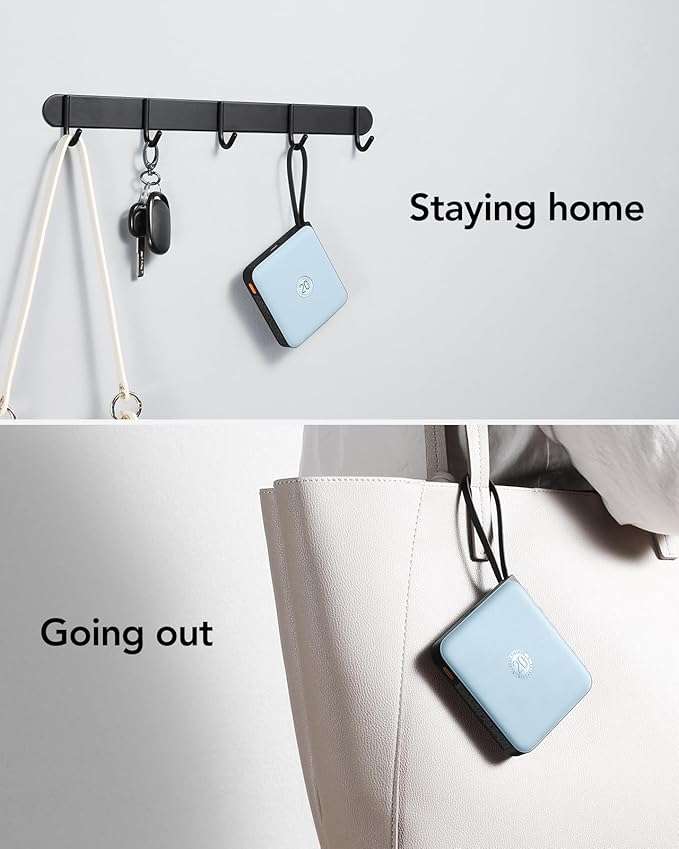 VRURC 10000mAh Portable Charger for iPhone with Built-in Cables, PD 20W Fast Charging Power Bank, Battery Pack for iPhone 16 15 14 13 Samsung Galaxy S25 S24 Series Android, Blue(1 Pack)