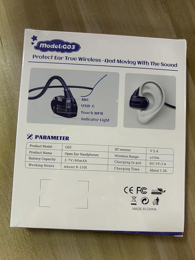 BANIGIPA Kids Headphones, Open Ear Headphones Comfortable for Teens Child Boys Girls, Wireless Bluetooth 5.4 Headset w/Mic for School/Tablet/Travel, 13g Ultra-Light, Protect Hearing, 10H Playtime