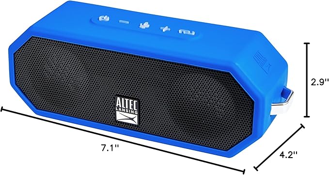 Altec Lansing LifeJacket H2O 4 - Waterproof Bluetooth Speaker, Durable & Portable Speaker with Voice Assistant, 10 Hour Battery Life & 100 Foot Range, Royal Blue