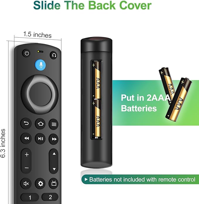 Voice Remote Control Compatible with Fireseries TV Cube/Stick/4K/4K Max/Lite/Cube/Stick HD, Smart TVs (3rd Gen), for Omni Mini-LED Series, Omni Series, 4-Series, Insignia, Toshiba, Pioneer Smart TV