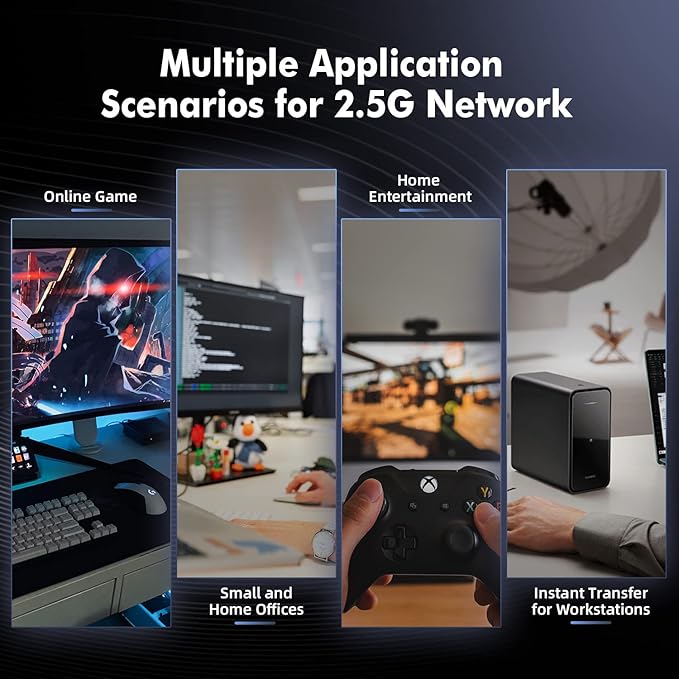 10G Web Managed Switch, 4x2.5G RJ45 + 10G RJ45 + 10G SFP Ports, LACP/VLAN/QoS, Fanless Metal, YuLinca Ethernet Switch for NAS/Gaming/8K Streaming