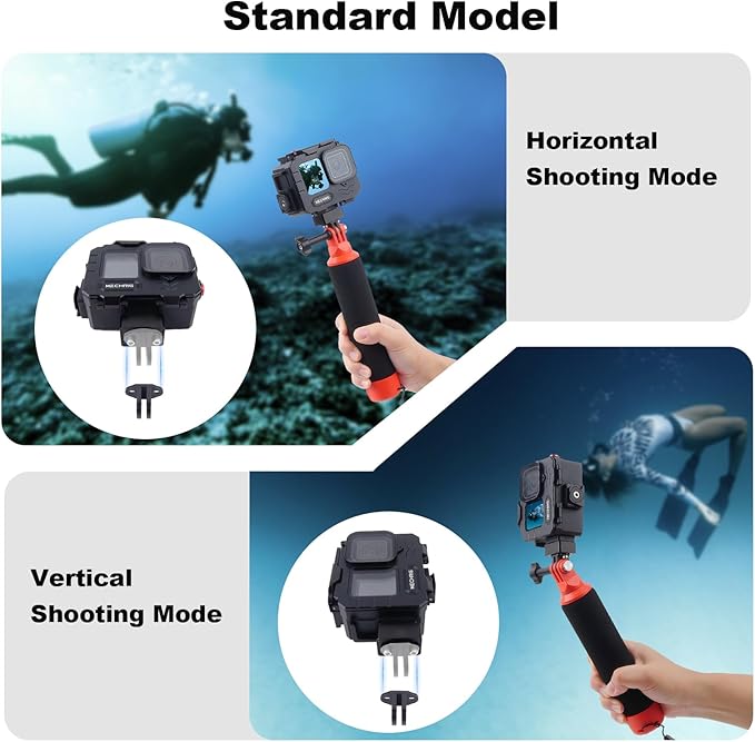 Aluminum Waterproof Case for GoPro HERO13 Black HERO12 HERO11 HERO10 HERO9 Action Camera 80M Deep Waterproof Horizontal and Vertical Shooting Switch (Quick Release-63075)